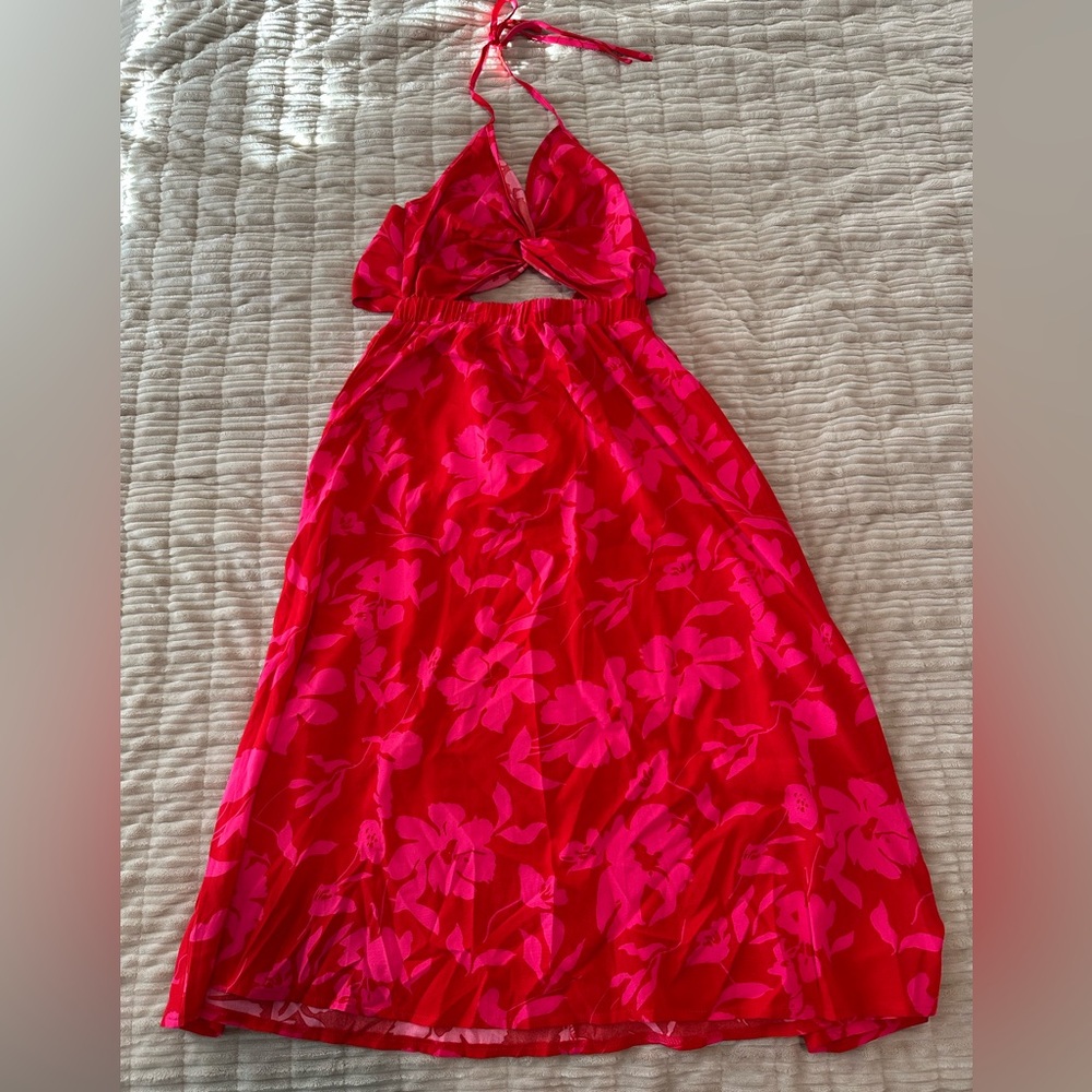 Floral Red/Pink Maxi Dress